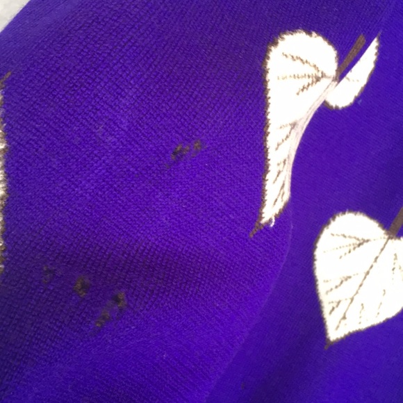 ST. JOHN Separates Falling Leaves Design  Rib Knit Mock Neck Sweater - Picture 15 of 16